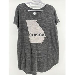 State of Mine Georgia Home T Shirt Small Tri-Blend Gray Graphic Scoop Neck Tee